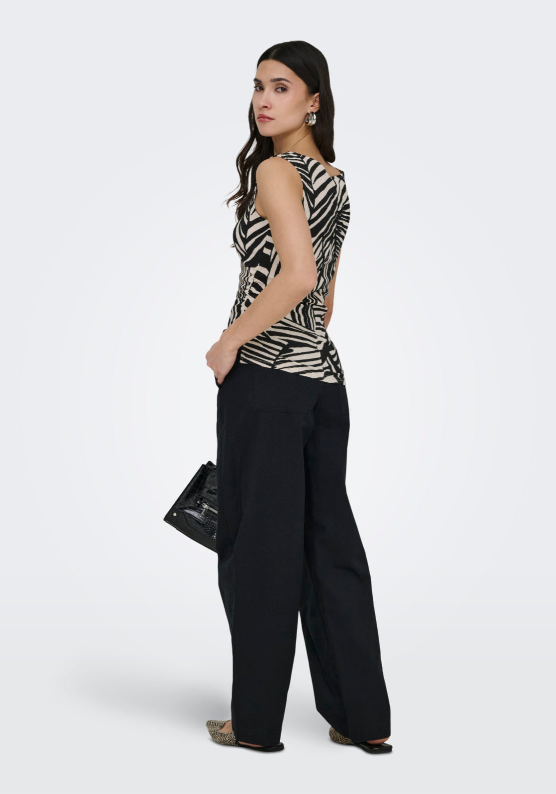 Jdy Debbie Sleeveless Top - Sandshell/black 2 Shaws Department Stores