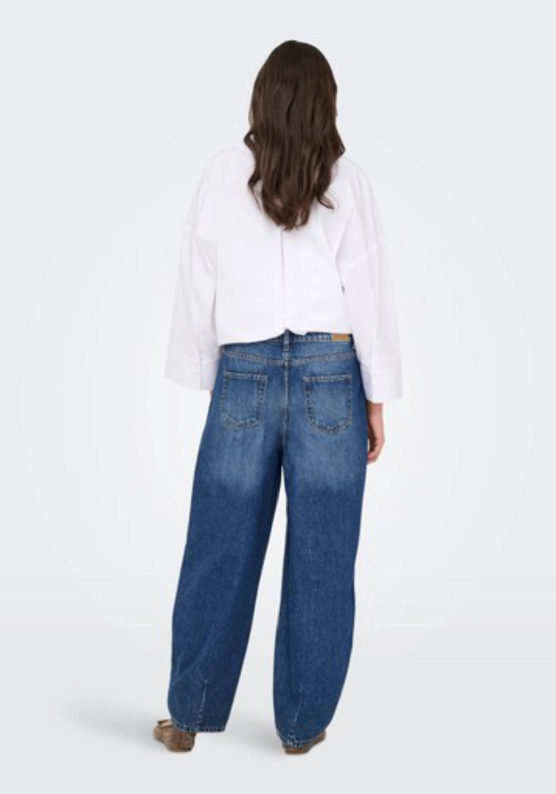 Susie Medium Rise Barrel Jeans - Blue Denim