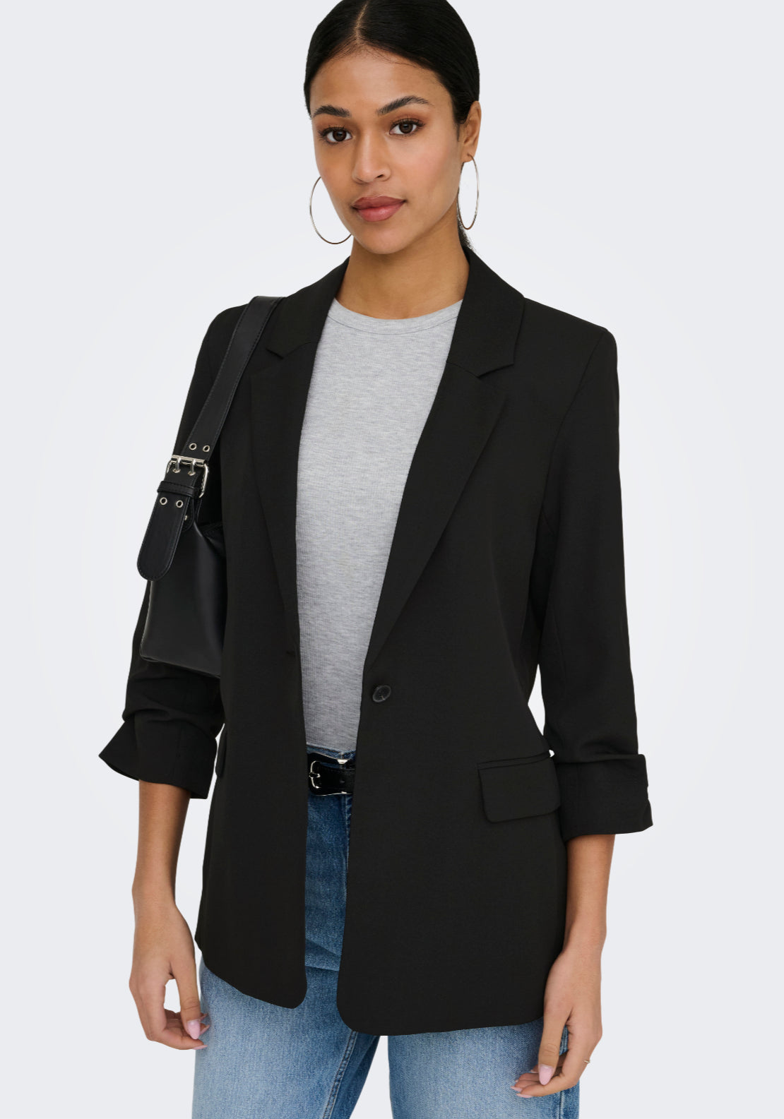 Jdy Eliza 3/4 Blazer - Black 3 Shaws Department Stores