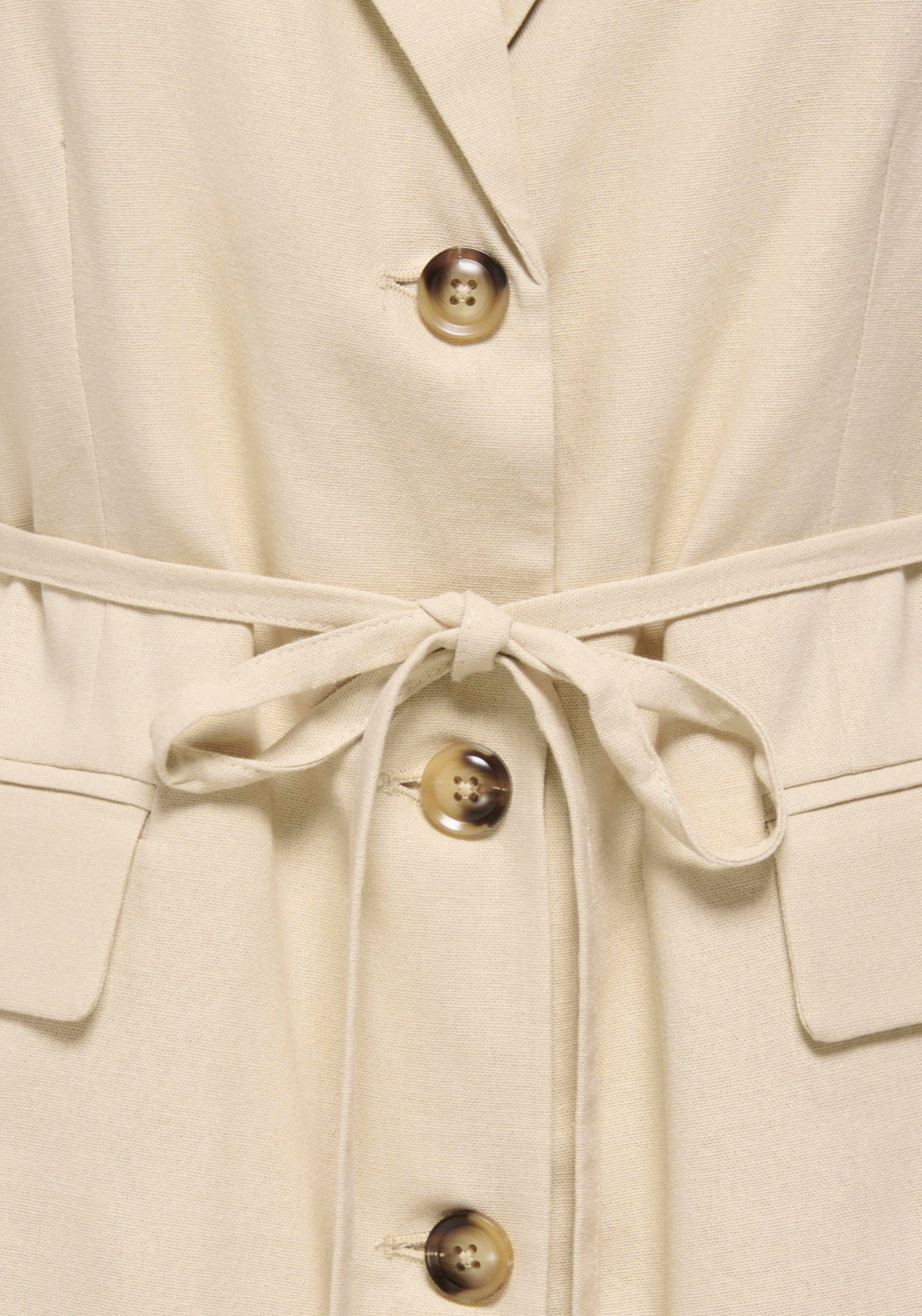 Jdy Naomi Linen Short Sleeve Belt Blazer - Wheat 3 Shaws Department Stores