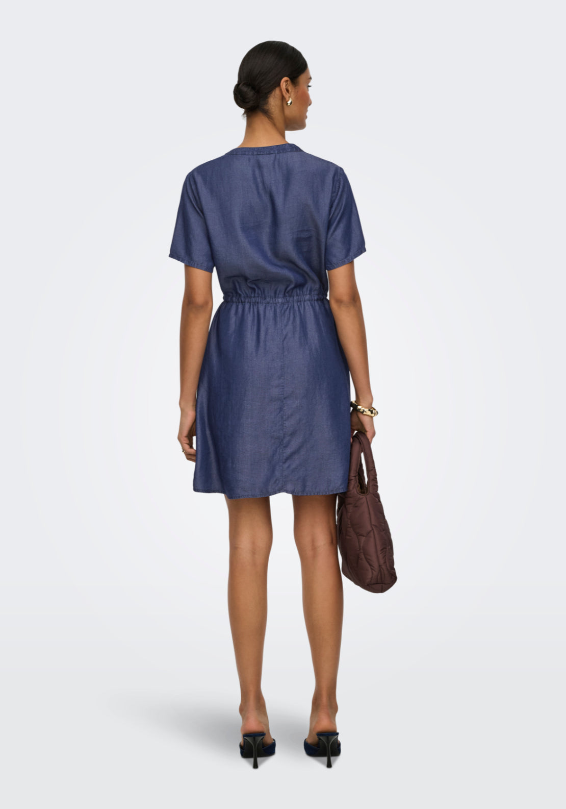 Jdy Jasper Short Sleeve Dress - Dark Blue Denim 2 Shaws Department Stores