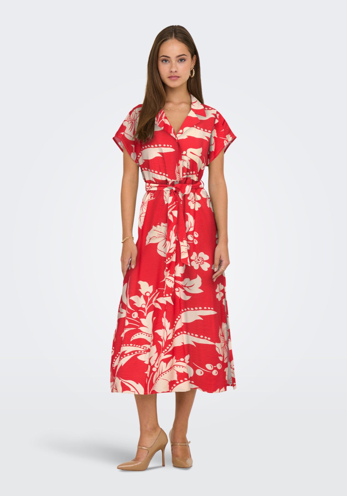 Jdy Troya Life Sleeveless Midi Dress - Salsa 1 Shaws Department Stores