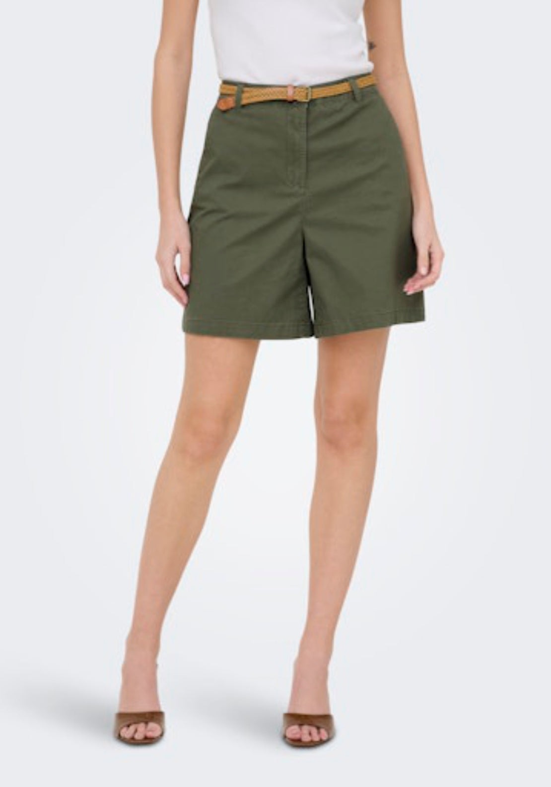 Jdy Chicago Medium Waist Bermuda Shorts - Kalamata 1 Shaws Department Stores