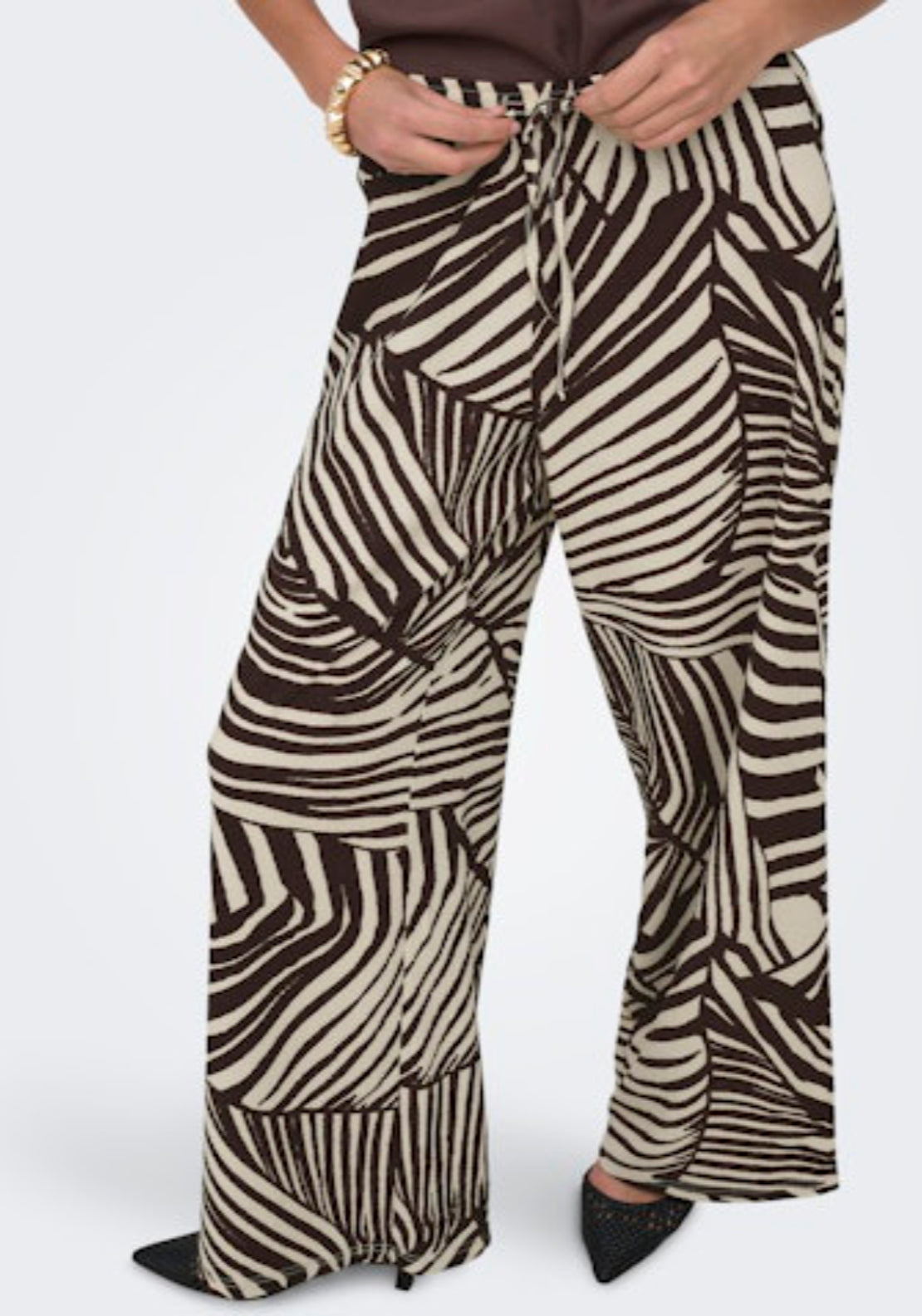Jdy Debbie New Loose Pant - Sandshell Chocolate Torte 4 Shaws Department Stores