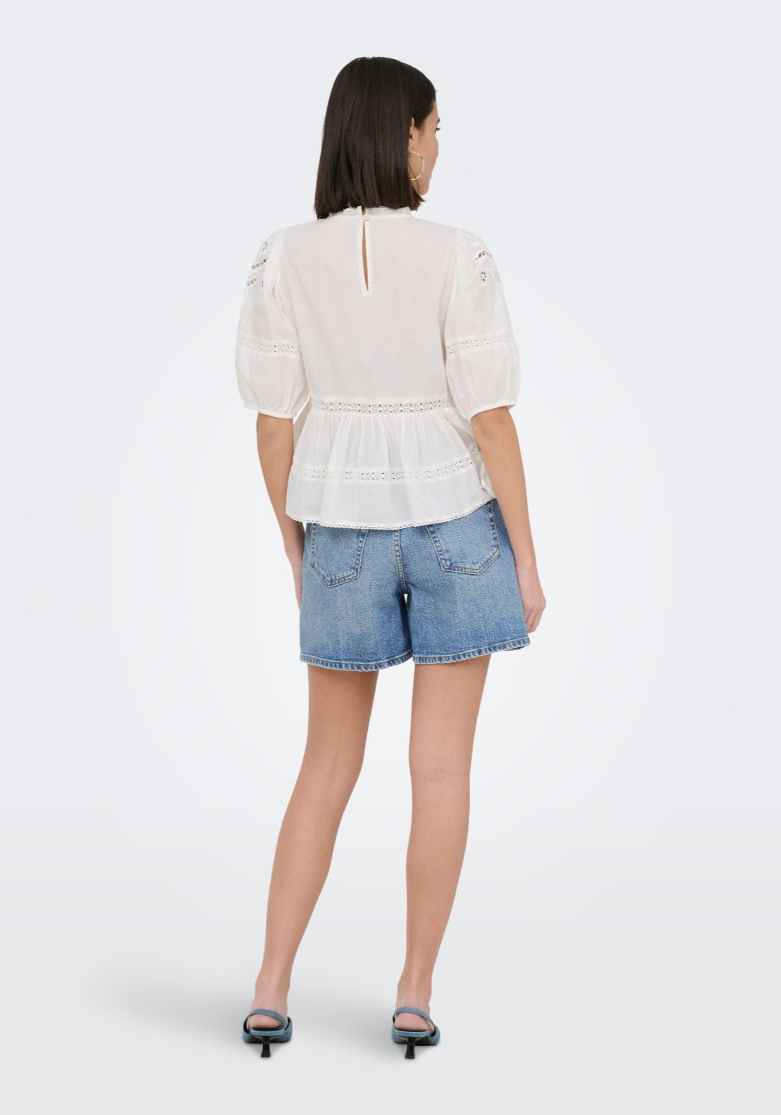 Jdy Larisa High Waist Denim Shorts - Light Blue Denim 4 Shaws Department Stores