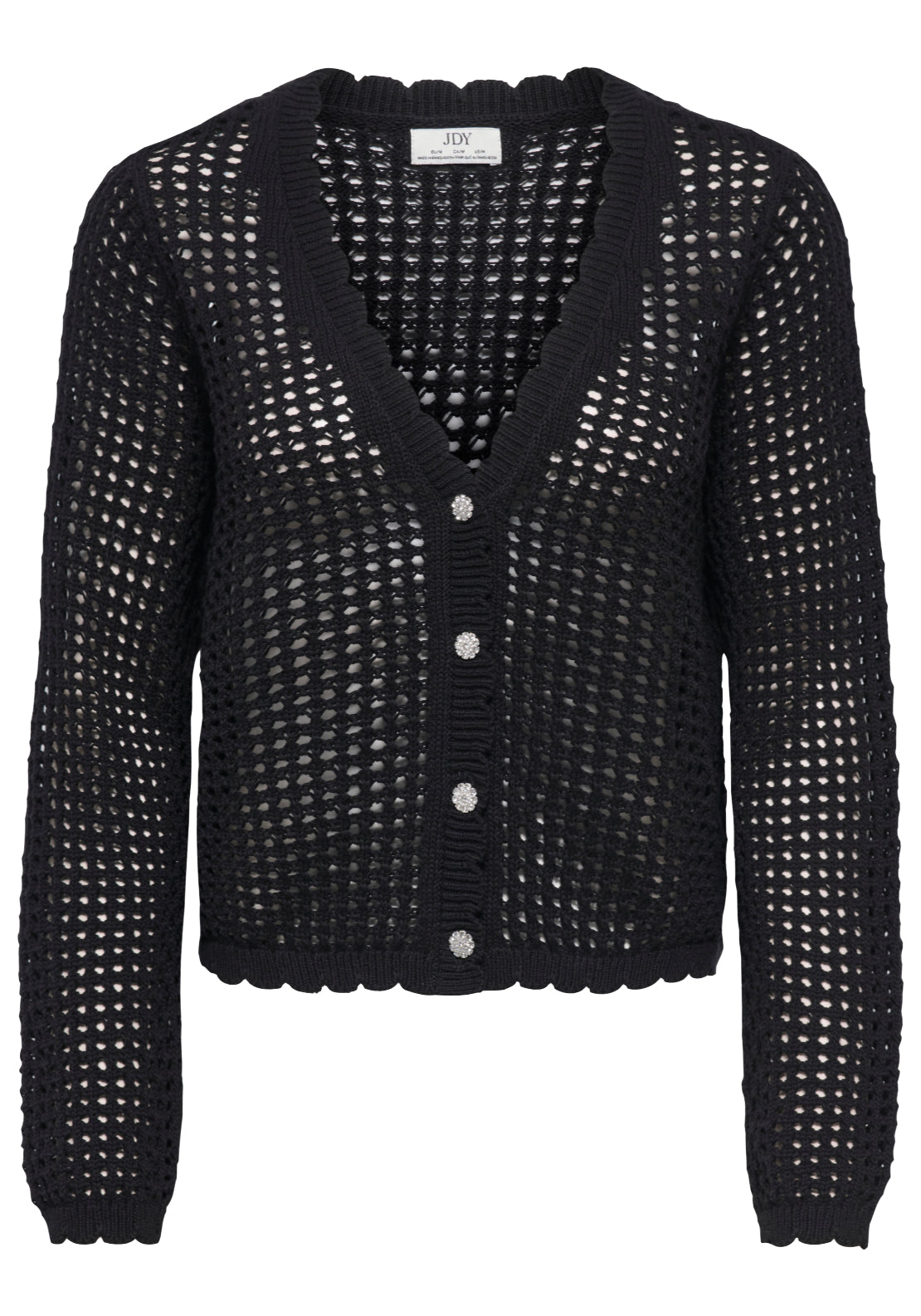 Jdy Becca Long Sleeve V-Neck Cardigan - Black 1 Shaws Department Stores