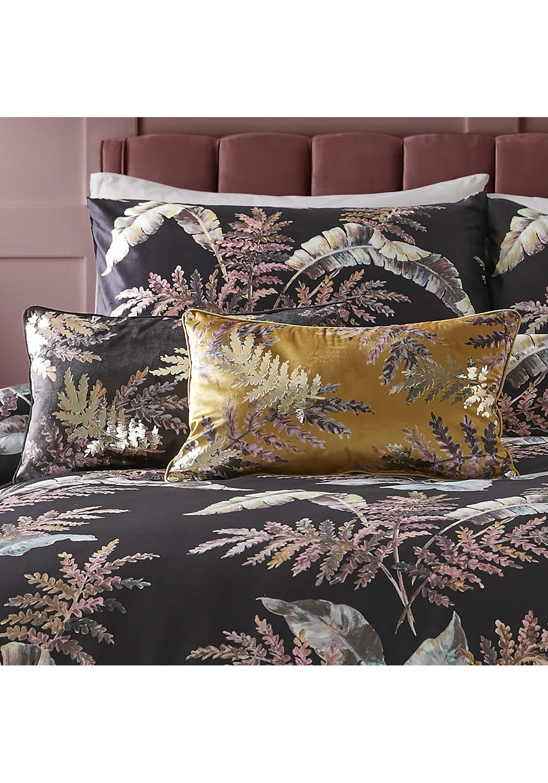 Heather & Ferne Luxe Fern Duvet Cover Set - Black 3 Shaws Department Stores