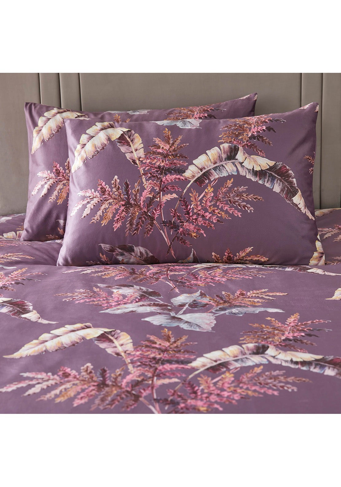 Heather & Ferne Luxe Fern Duvet Cover Set - Mauve 2 Shaws Department Stores