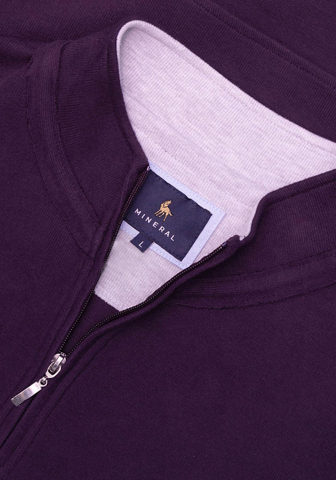Mineral Kentucky Half Zip Ribbed Top - Grape 8 Shaws Department Stores