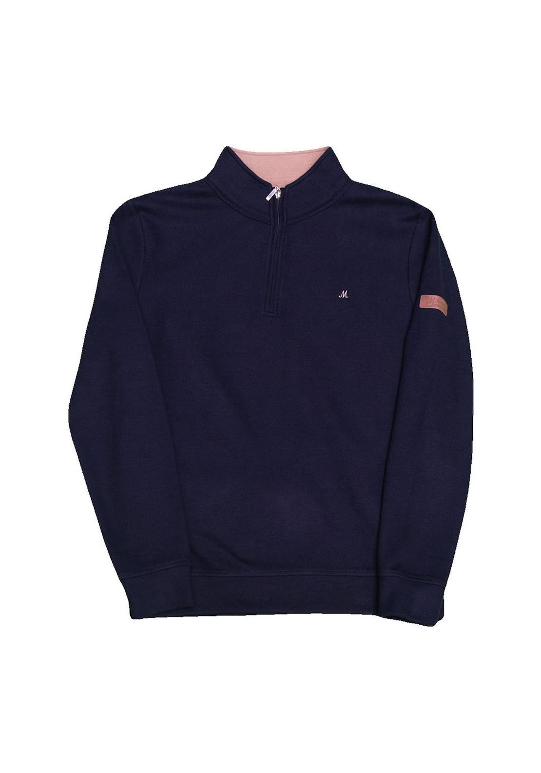 Mineral Kentucky Half Zip Ribbed Top - Blue 5 Shaws Department Stores