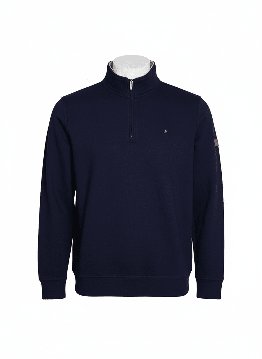 Mineral Kentucky Half Zip Ribbed Top - Blue 1 Shaws Department Stores