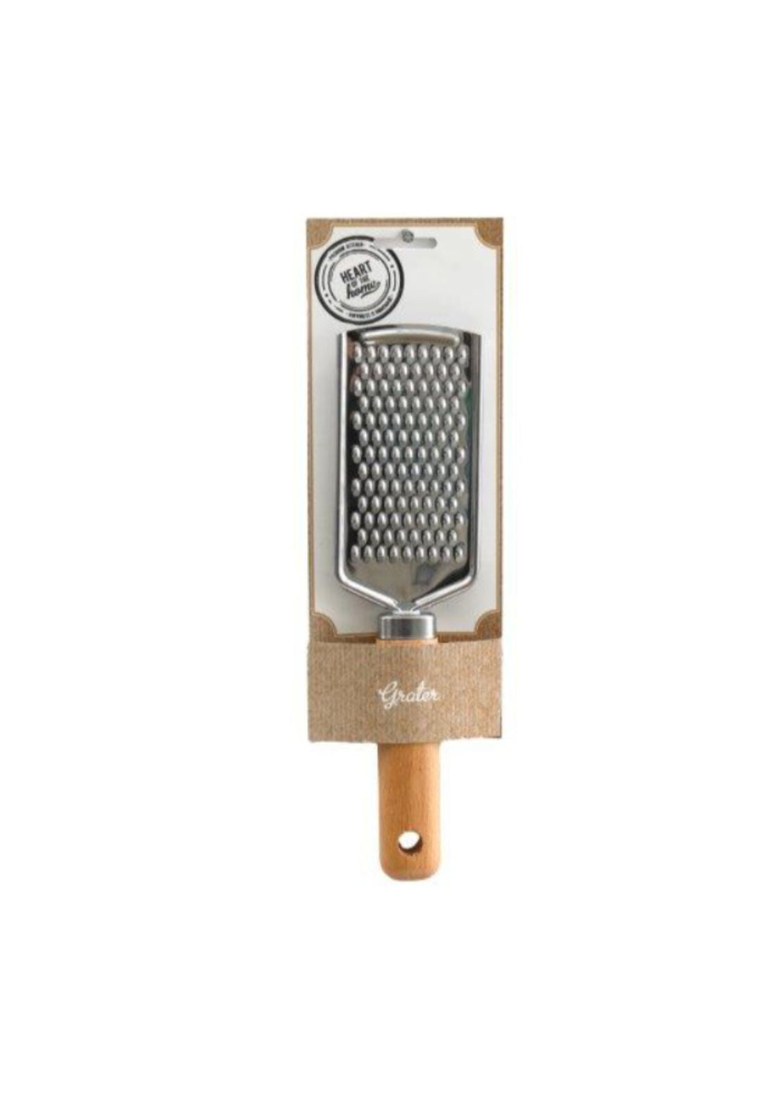 Cheese Grater With Wooden Handle - Blue
