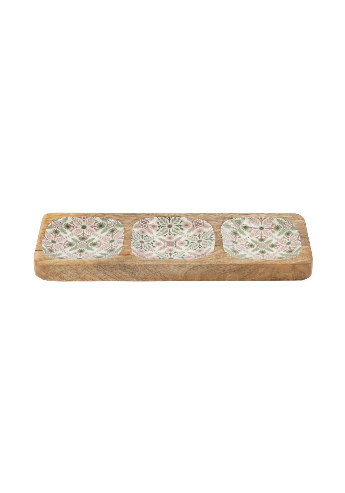 Enamel Tray - Green / Pink