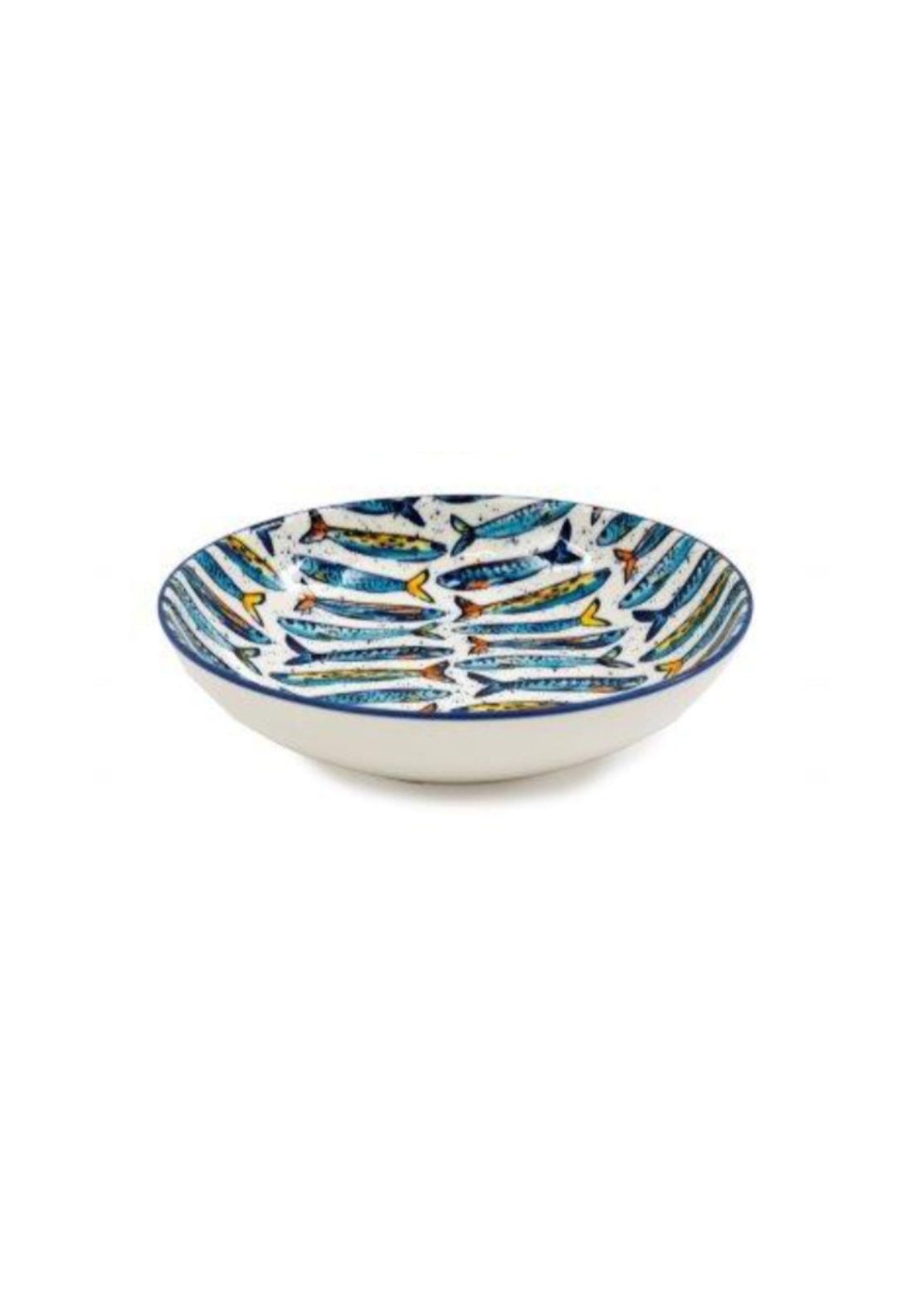 Sardine Design Pasta Bowl - Blue Print