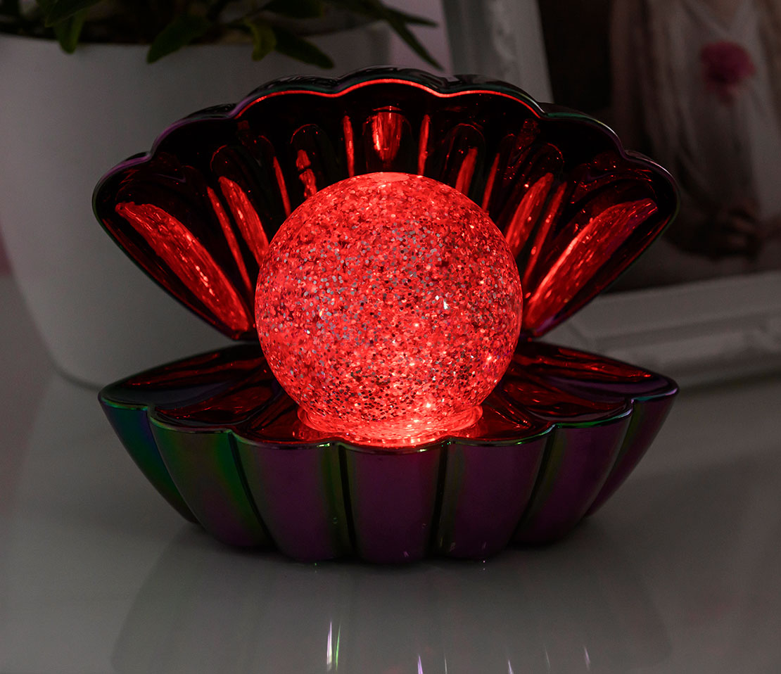 Sense Aroma Colour LED Clam with Glitter Pearl - Black 2 Shaws Department Stores