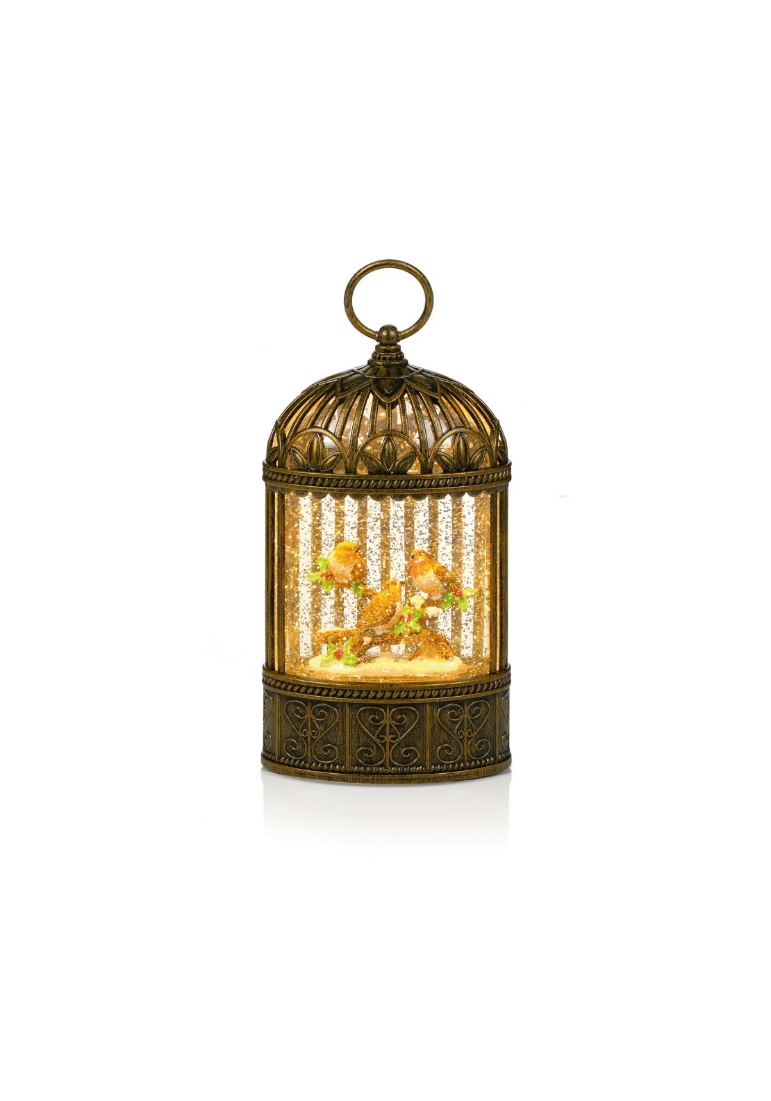 Robin Scene Water Spinner Lantern