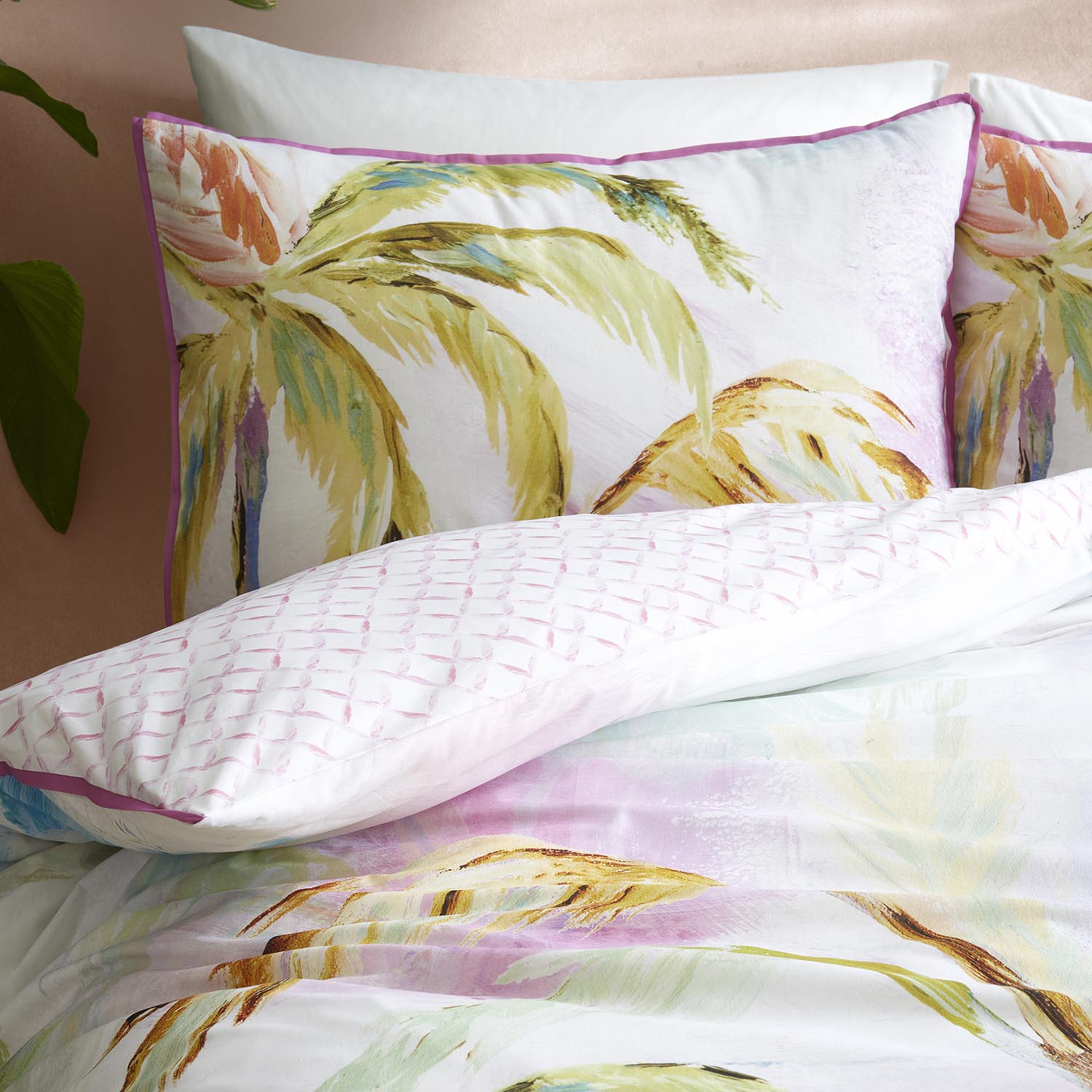 The Home Luxury Collection Lolitta Duvet Cover Set - Green 2 Shaws Department Stores