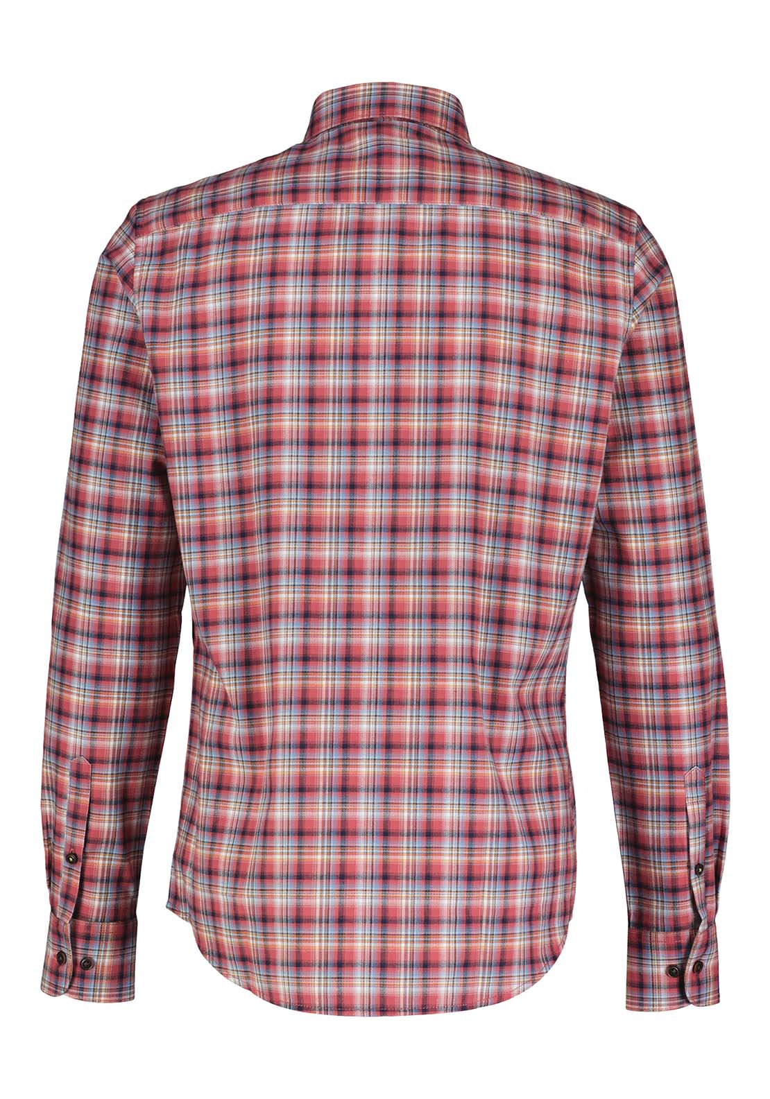 Lerros Long Sleeve Check Shirt - Light Garnet Red 2 Shaws Department Stores