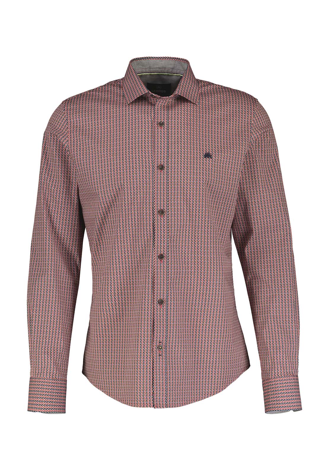 Lerros Long Sleeve Print Shirt - Deep Garnet Red 1 Shaws Department Stores