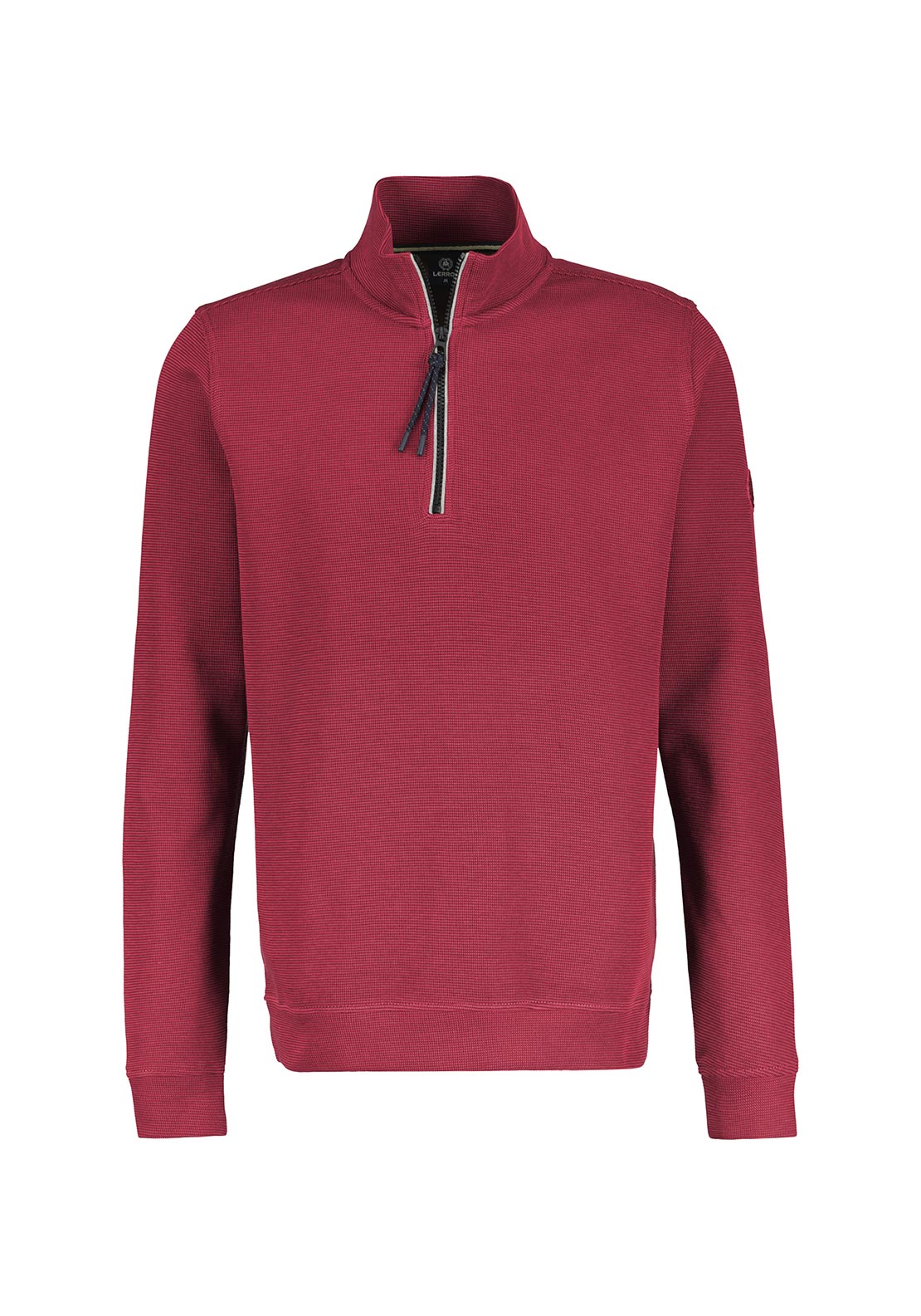 Lerros 1/4 Zip Sweat - Deep Garnet Red 1 Shaws Department Stores