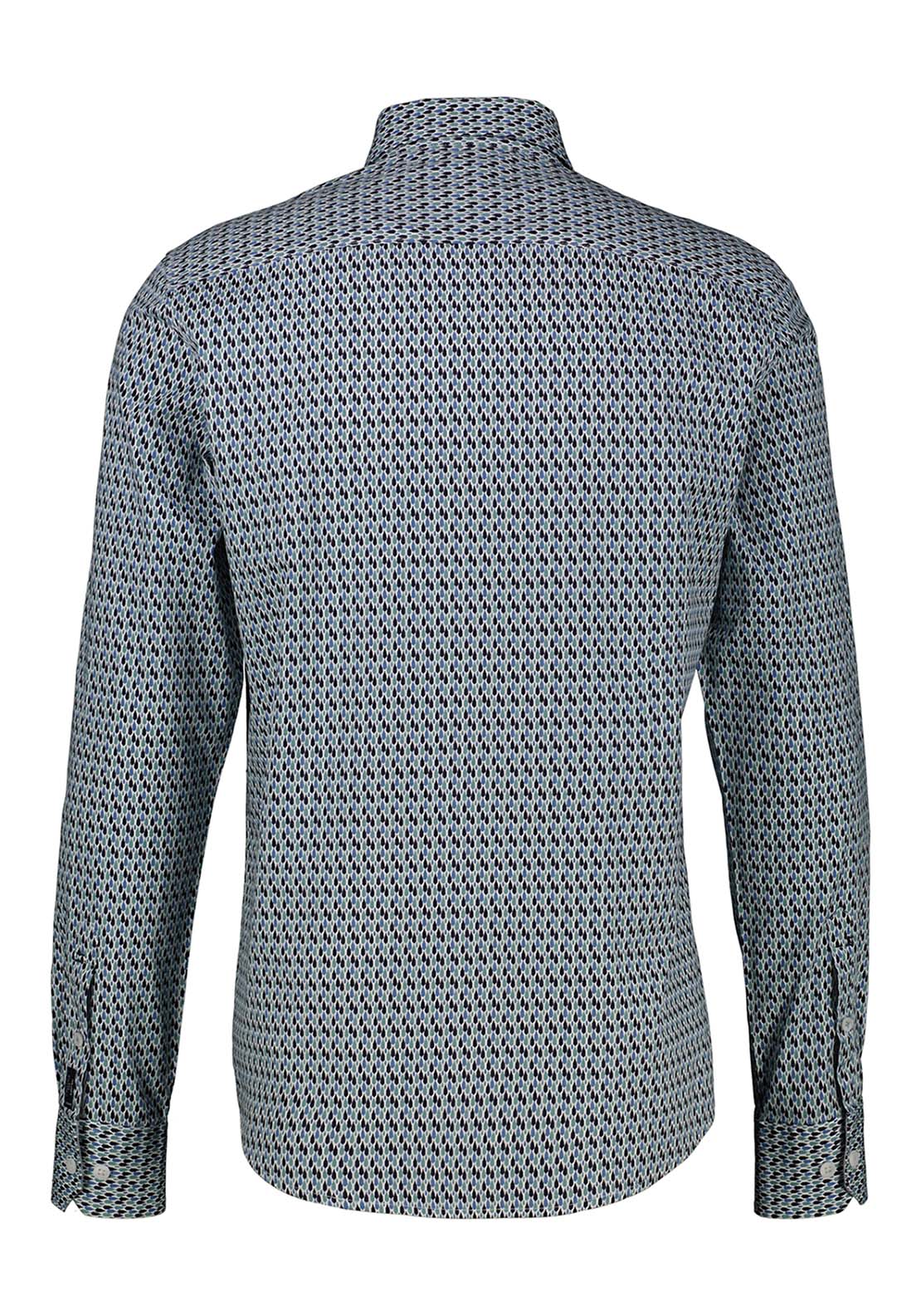 Lerros Long Sleeve Poplin Shirt - Fjord Blue 4 Shaws Department Stores