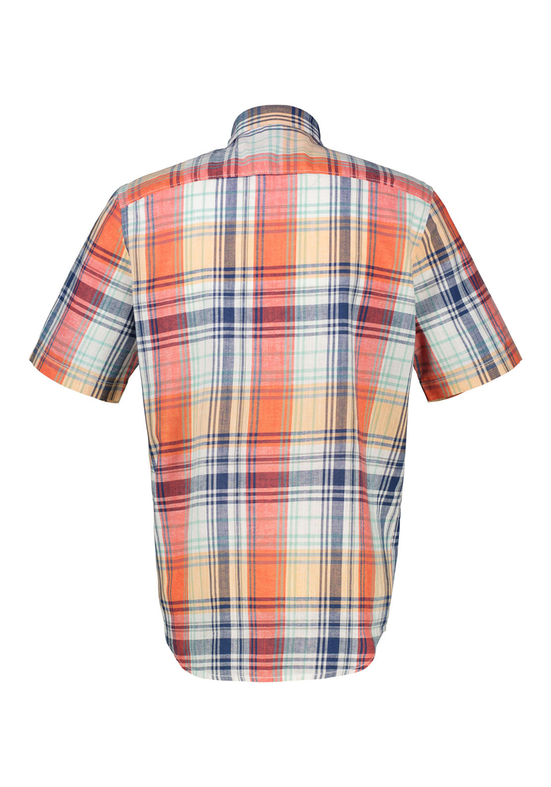 Lerros Short Sleeve Check Casual Shirt - White 4 Shaws Department Stores