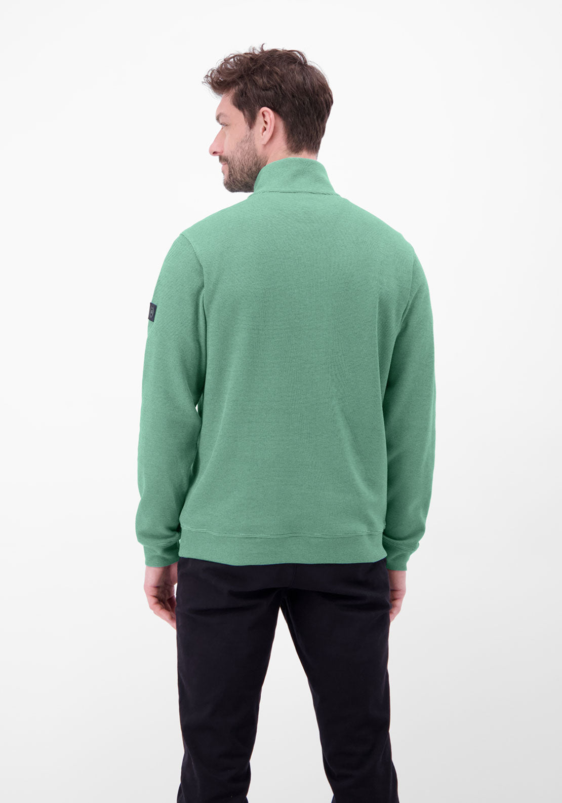 Lerros 1/4 Zip Selanik Sweatshirt - Soft Teal 2 Shaws Department Stores