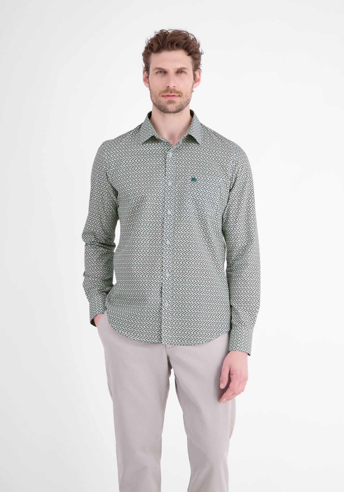 Geometric Print Shirt - Broken White