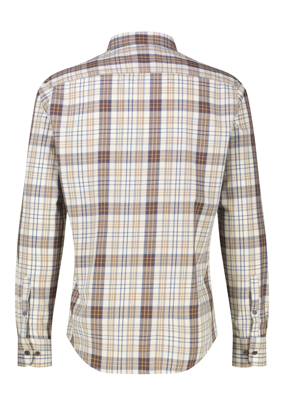 Classic Long Sleeve Check Cotton Shirt - Foam White