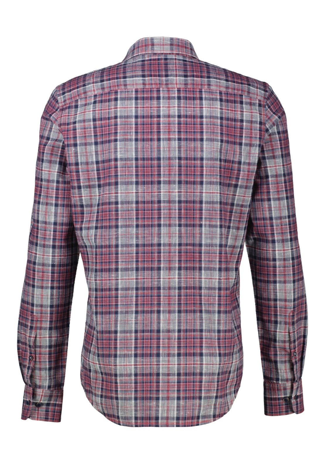 Lerros Classic Long Sleeve Check Shirt - Muted Red 2 Shaws Department Stores