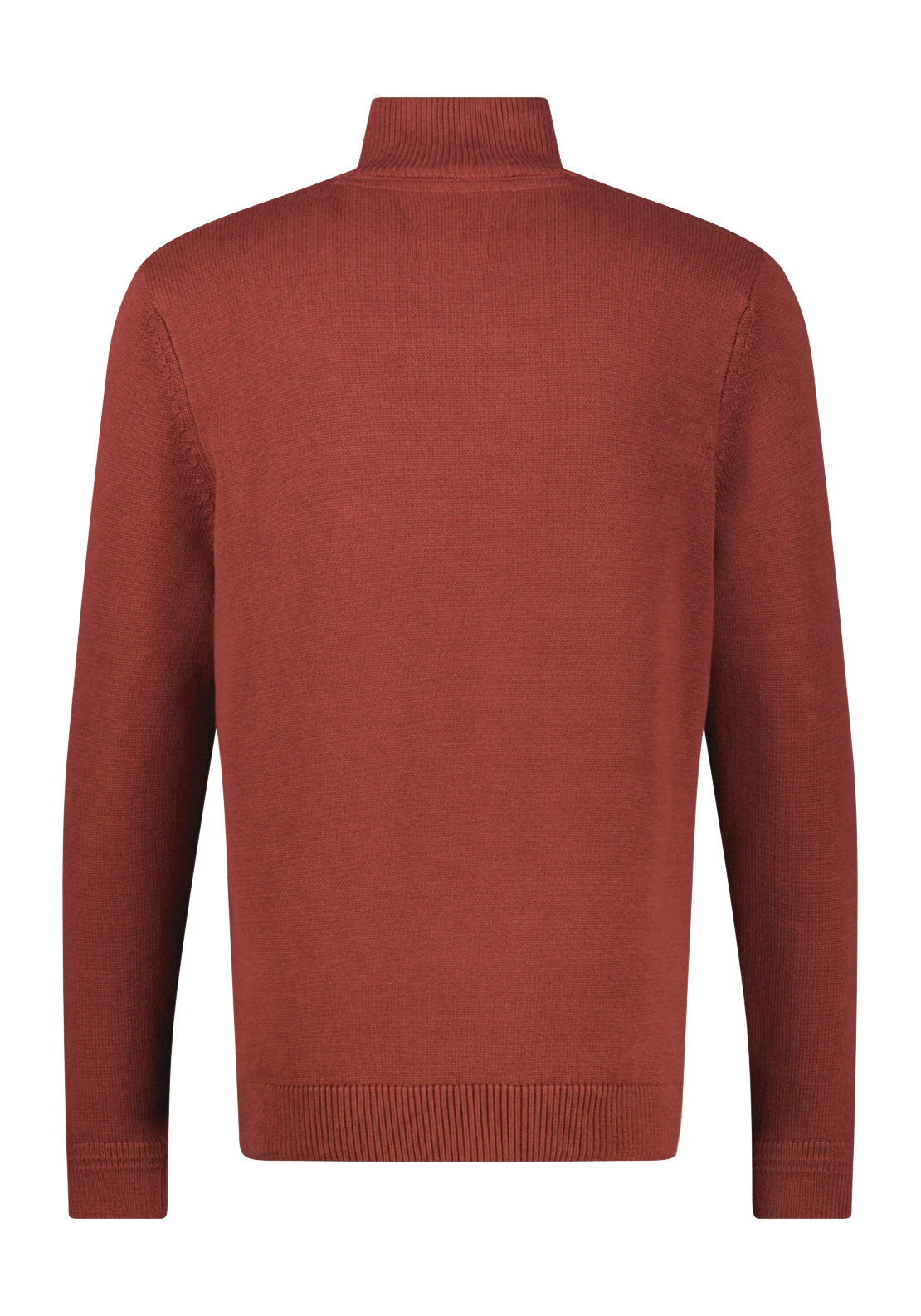 1/4 Zip Neck Cotton Knitwear - Maroon Red