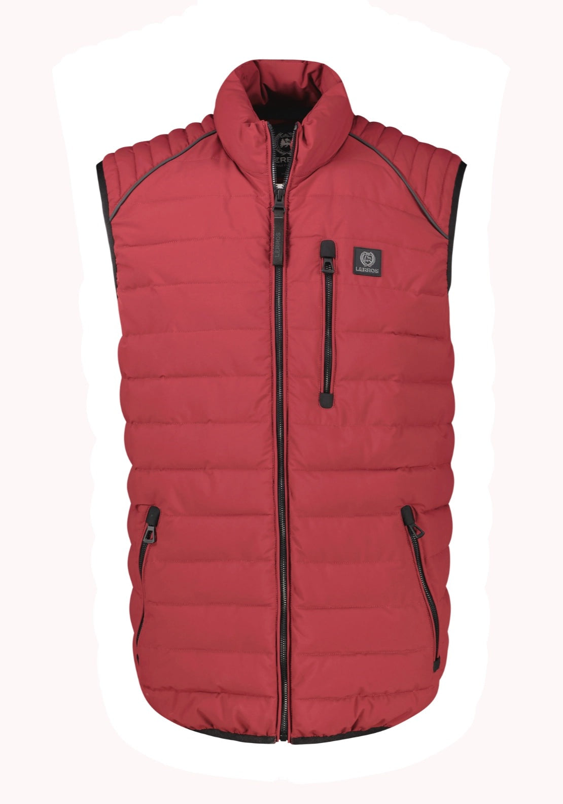 Lerros Lightweight Padded Gilet - Dark Muted Red 1 Shaws Department Stores