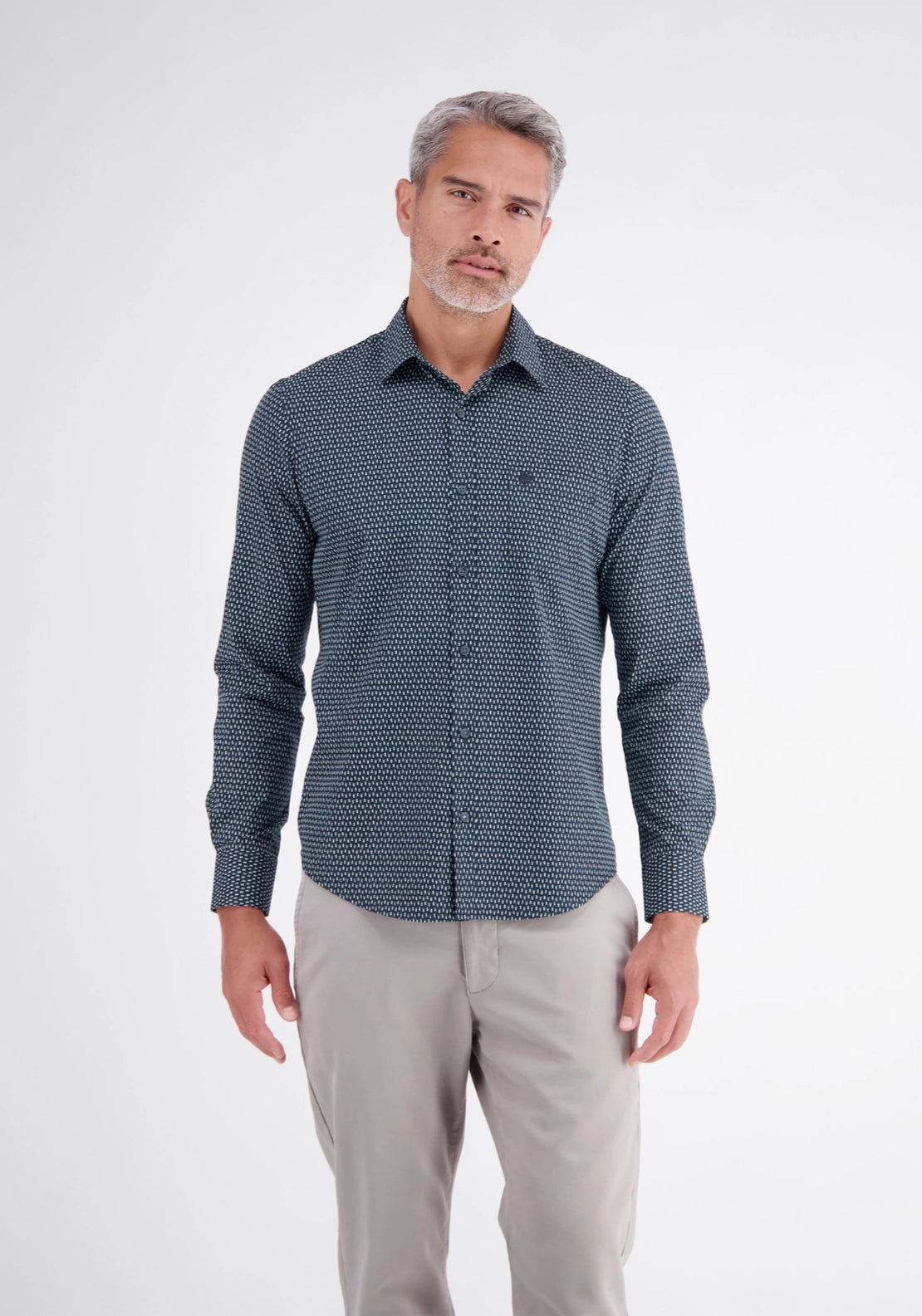 Geometric Print Shirt - Classic Navy
