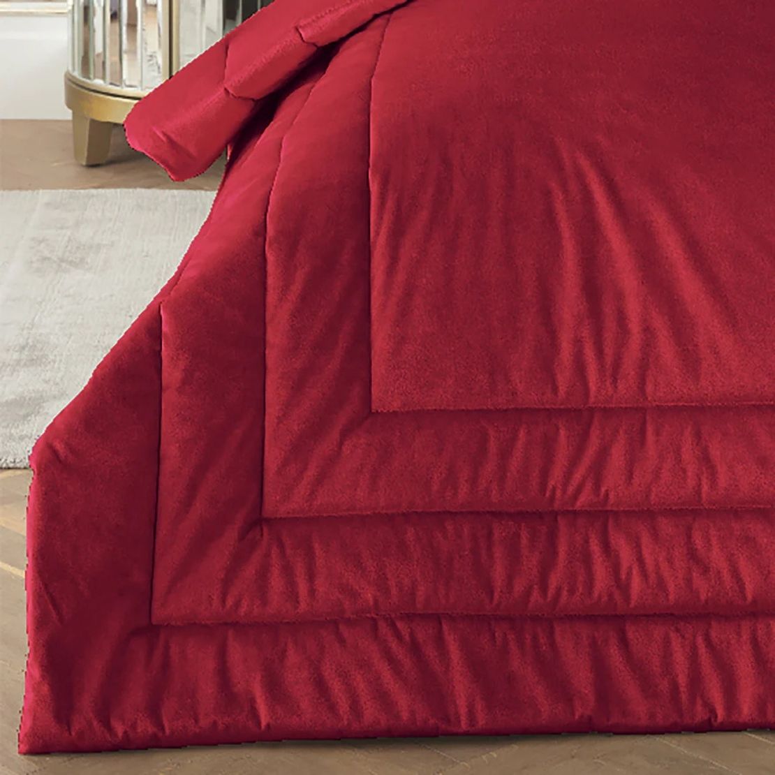 Laurence Llewelyn-bowen Chic Bedspread 150cm x 220cm - Red 1 Shaws Department Stores