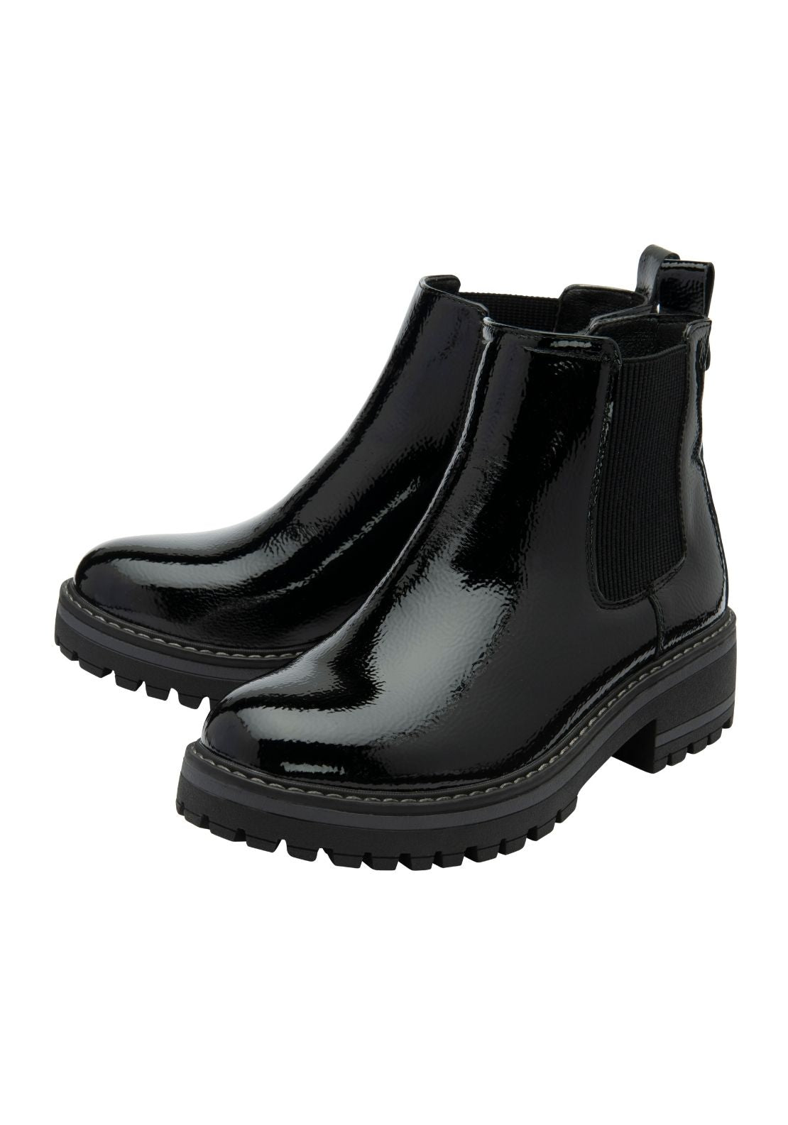 Lotus Lottie Boot - Black Patent 3 Shaws Department Stores