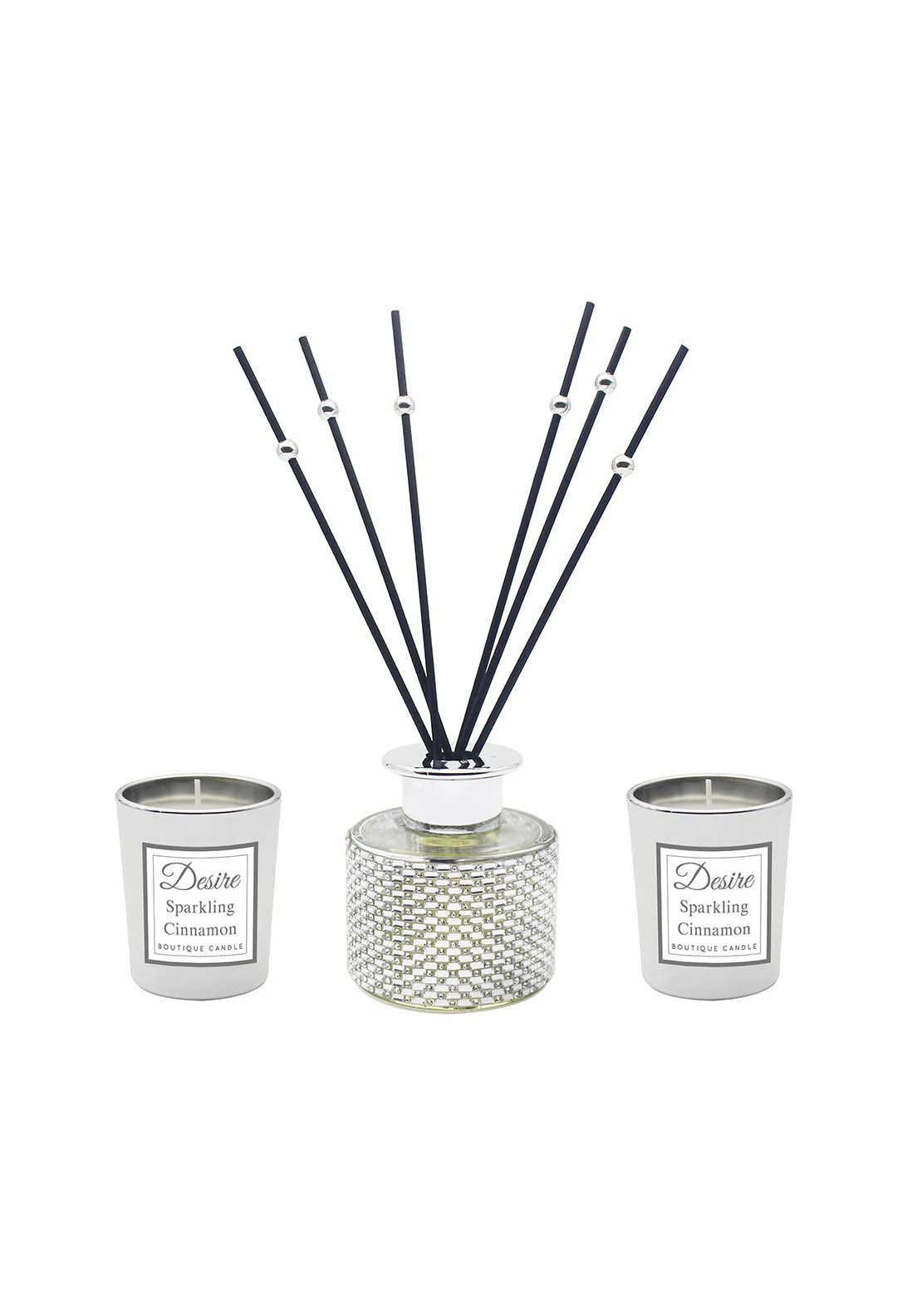 Desire Silver Diamante Diffuser & Candle Set 1 Shaws Department Stores