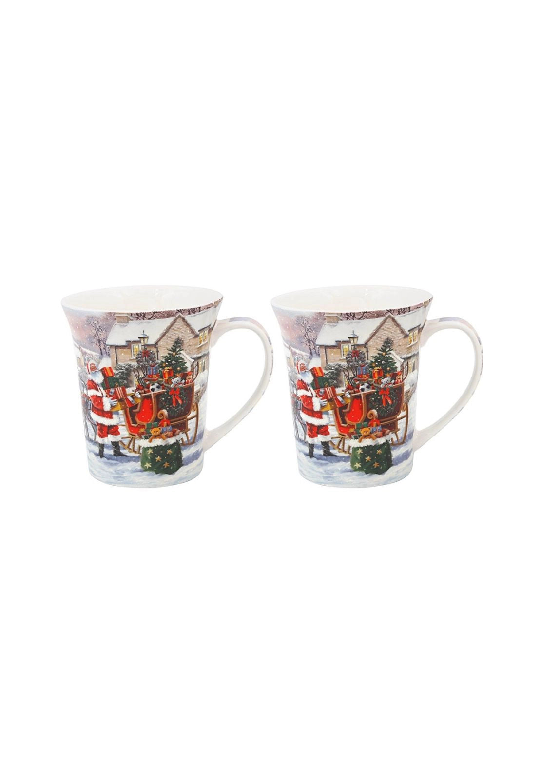 Santa Mugs Set Of 2 - Multi