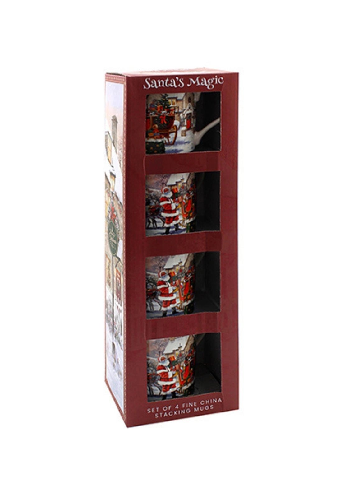 Santa Stacking Mugs Set Of 4 - Multi