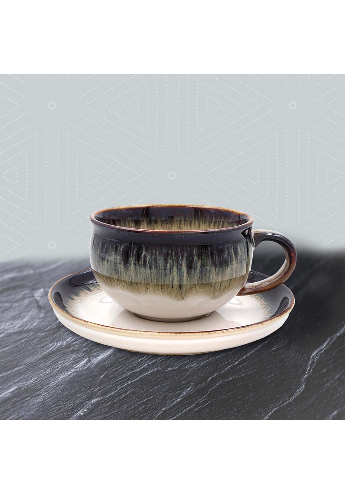 The Home Collection Reactive Glaze Cup&Saucer Set 1 Shaws Department Stores