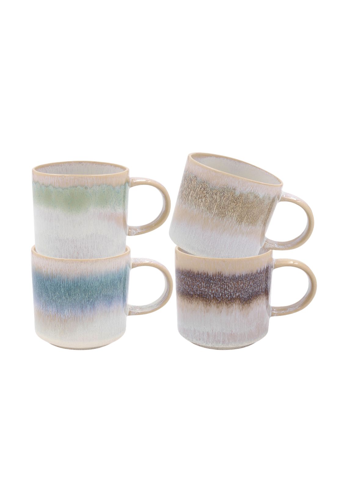 The Home Collection Reactive Glaze Stack Mugs Set of 4 - Multi 1 Shaws Department Stores