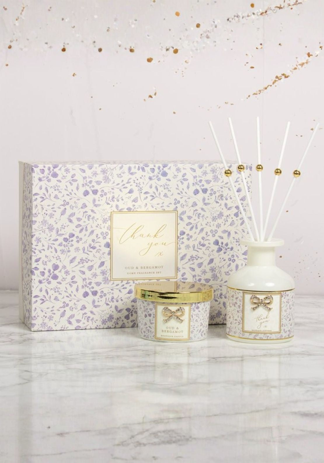 The Home Collection Thank You Candle & Diffuser Set - Pomegranate 1 Shaws Department Stores