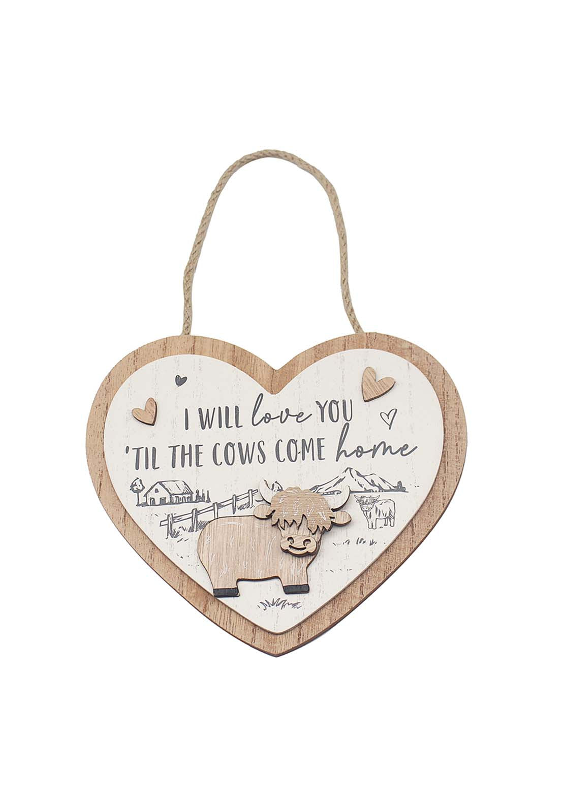 The Home Collection Highland Cow Plaque - Love 1 Shaws Department Stores