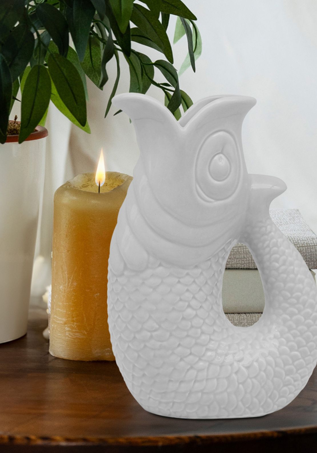 The Home Collection Fish Jug/Vase Grey - Grey 2 Shaws Department Stores