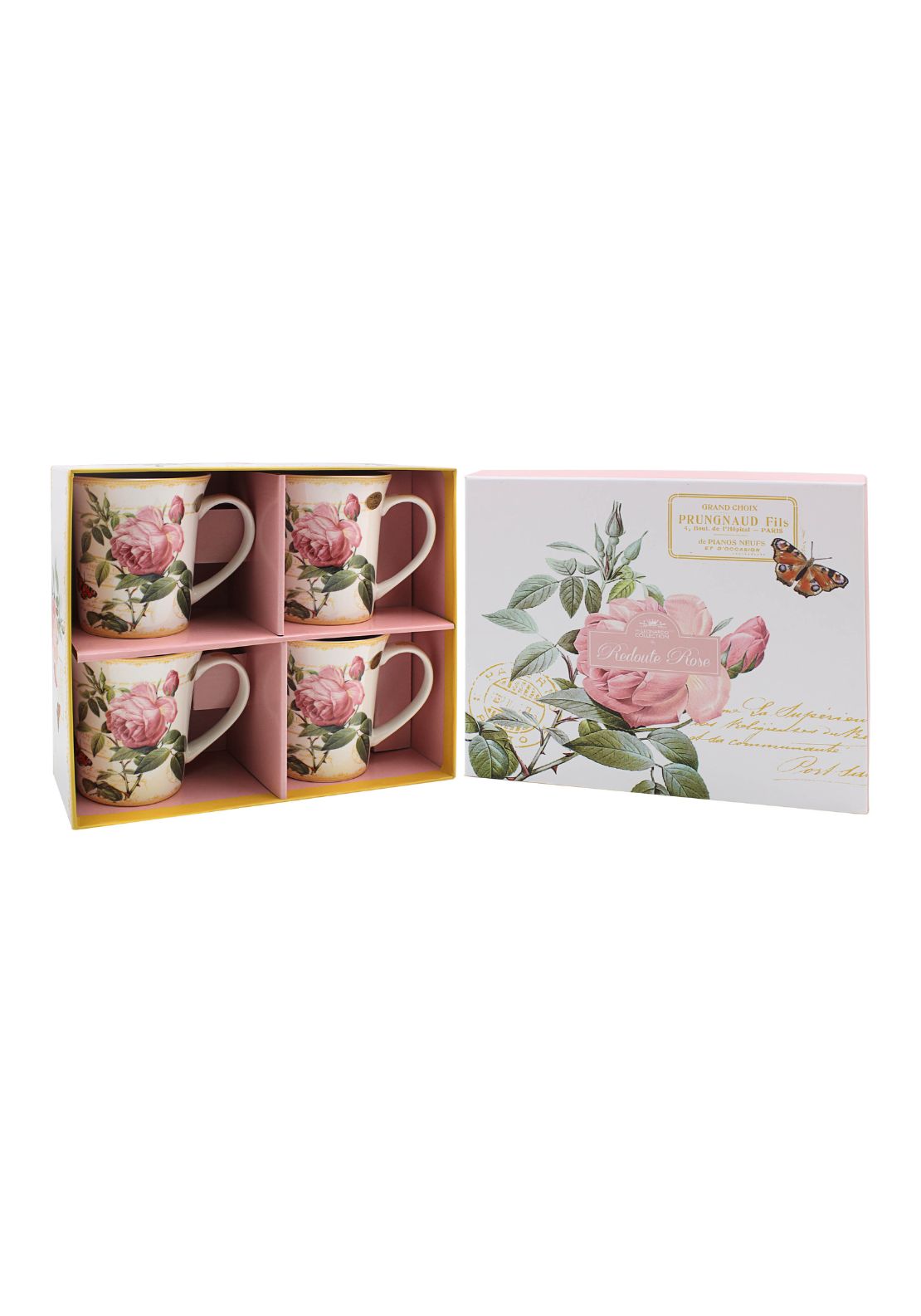 The Home Collection Redoute Rose Mugs Set of 4 2 Shaws Department Stores