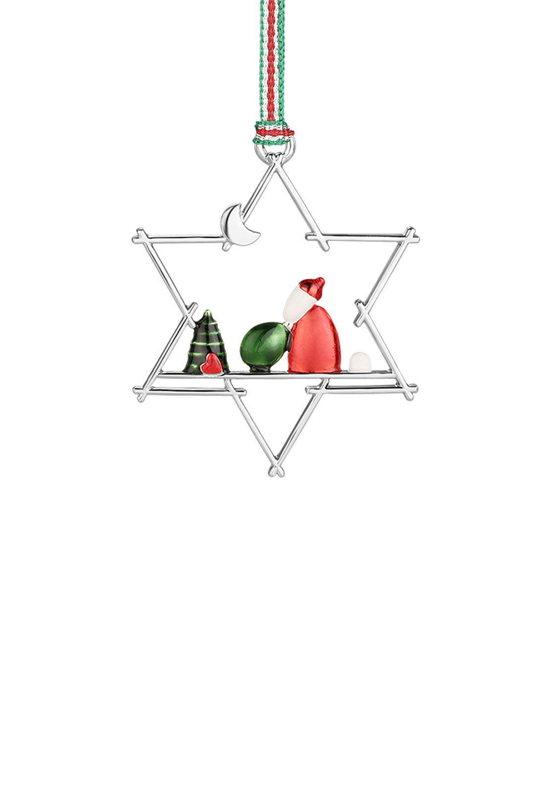 Newbridge Silverware Star with Santa Christmas Tree Decoration 1 Shaws Department Stores