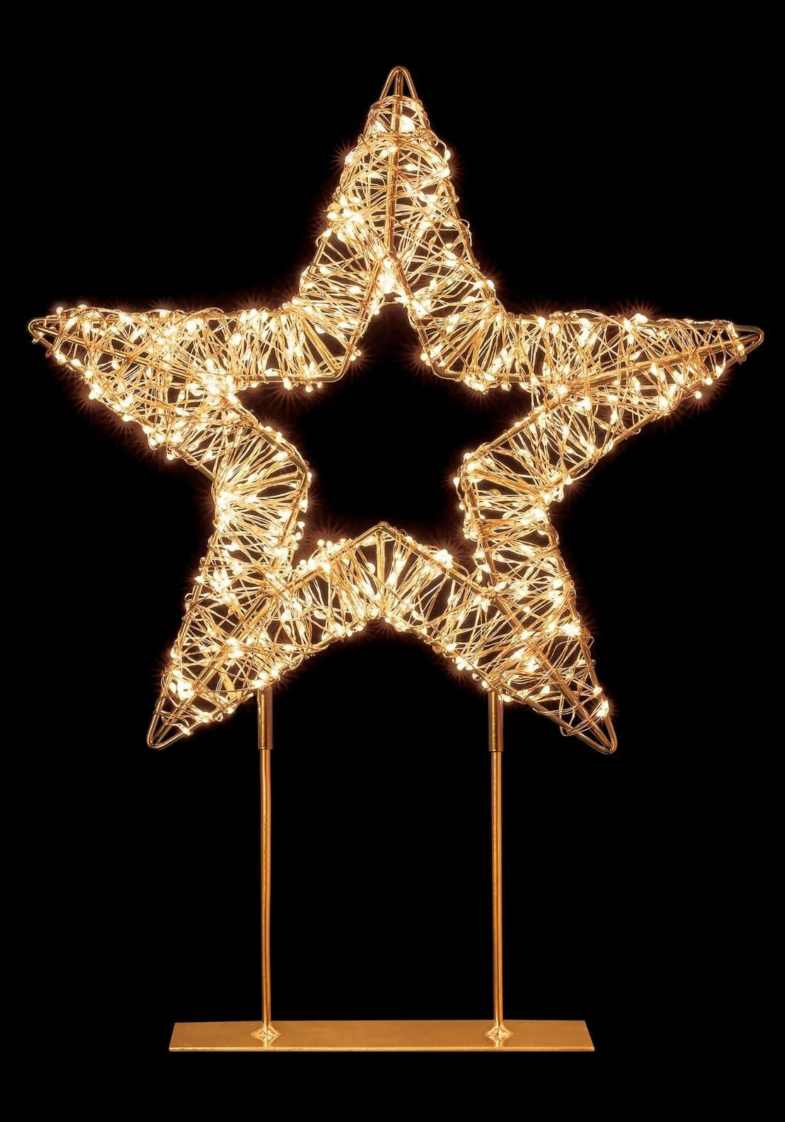 LED Table Top Star Decoration - Gold