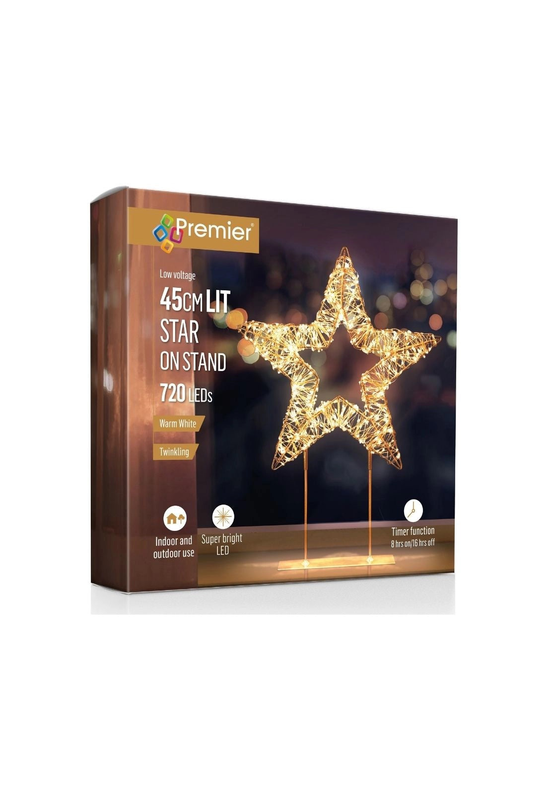 The Home Christmas LED Table Top Star Decoration - Gold 2 Shaws Department Stores