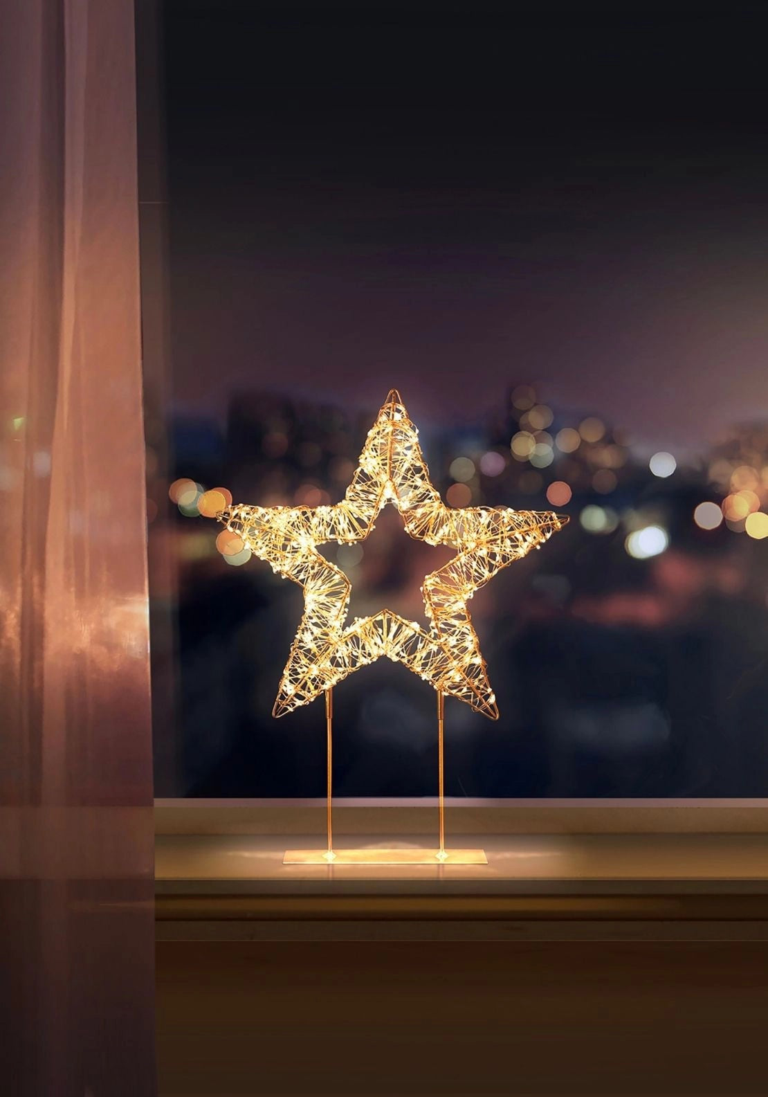 The Home Christmas LED Table Top Star Decoration - Gold 4 Shaws Department Stores
