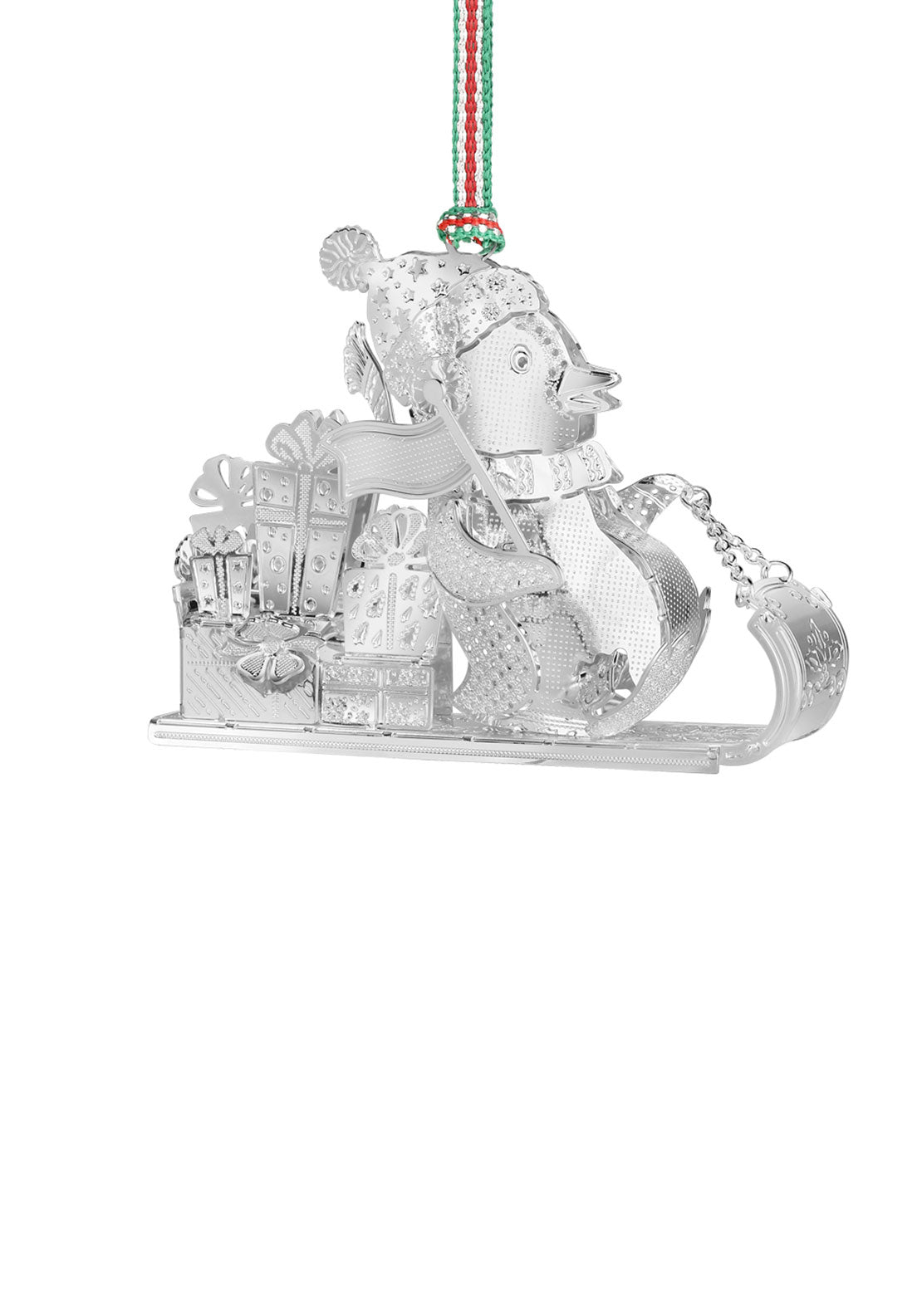 Newbridge Silverware Penguin on Sleigh Christmas Decoration 1 Shaws Department Stores
