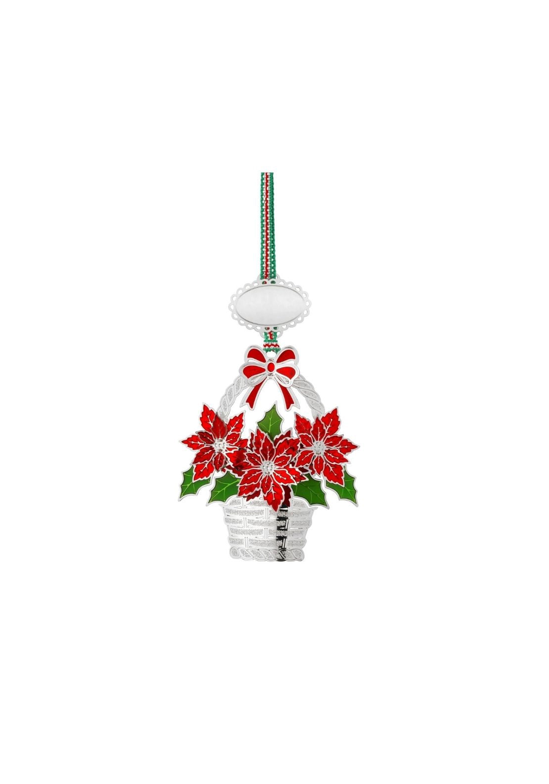 Poinsettia Basket Christmas Tree Decoration - Multi